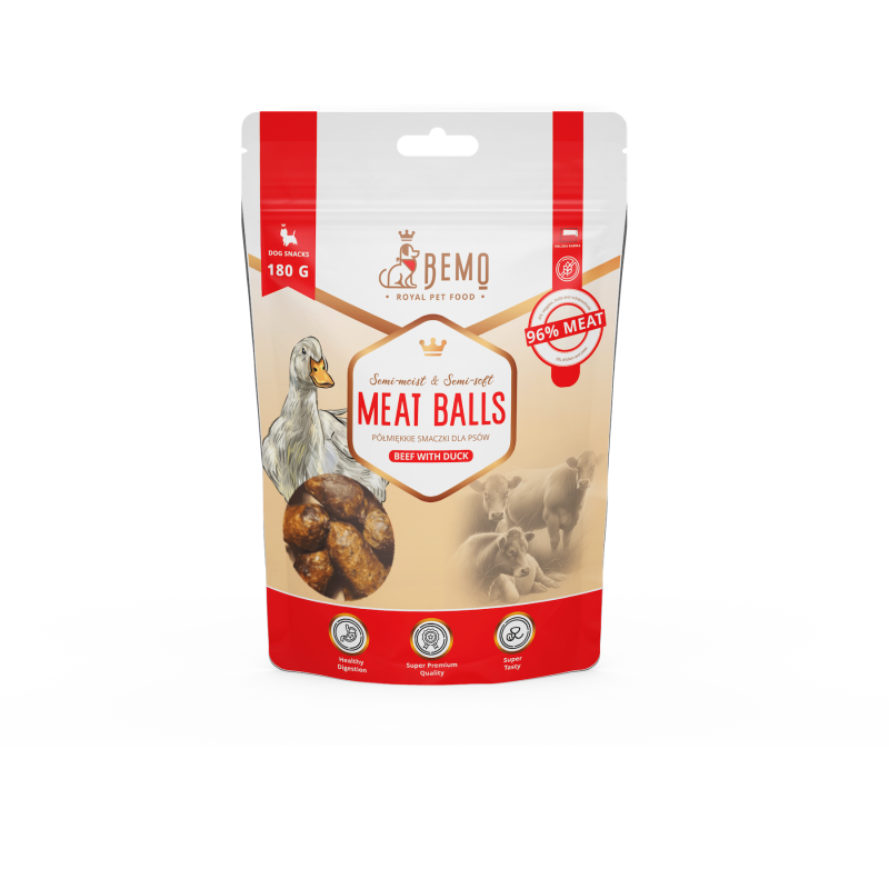 DUNCHO Meat balls maškrty pre psov s hovädzím a kačacím